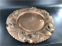 Hand made copper platter vintage, US origin, 17 3/