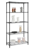 Black 5-Tier Steel Wire Shelving Unit