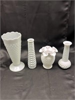 For milk, glass faces, two hobnail pattern, one ma