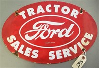 "Ford Tractor Sales Service" Porcelain Oval Sign