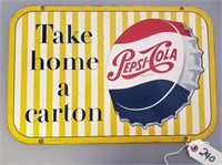 "Pepsi-Cola Take Home a Carton" Double-Sided Sign