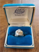 14k Gold 1 Carat Diamond Wedding Ring Set 8 1/2