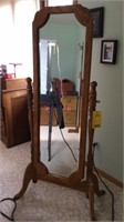 Oak Cheval Mirror w/Claw Feet