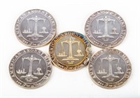 Coin (5) .999 Fine Silver Rounds World Trade