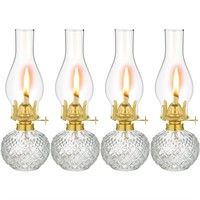 Riakrum 4 Pieces Large Chamber Oil Lamp for Indoor