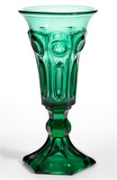 PRESSED CIRCLE AND ELLIPSE VASE, medium emerald