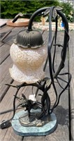 Brass & Art Glass Lamp