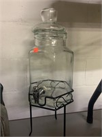 Glass Beverage Dispenser w/stand