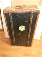 Vintage Suitcase Filled With Navy Shirt