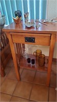 Mission Style Accent Table W/ Drawer, Small Split