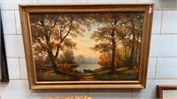 LARGE OIL PAINTING ON CANVAS SIGNED B.FOSTER