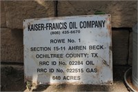 OIL LEASE SIGN APPX 24"X30"