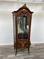 Antique French inlaid curio cabinet