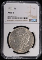 1902 MORGAN DOLLAR NGC AU-58