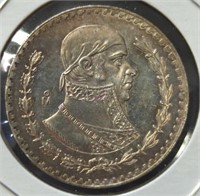 Silver 1964 Mexican dollar