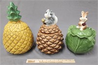 3 Cookie Jars Lot Collection