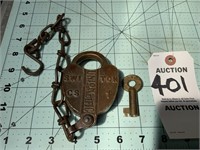 Antique Union Pacific Lock W/Key!!