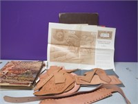 Assorted Lot Of Cut Leather & Magazines