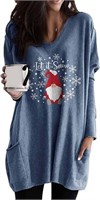 YMING Women's Christmas Jumper with Pockets -S