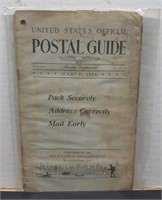 April 1924 U.S.A. official Postal Guide Book