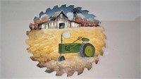 Hand painted 10 inch saw blade with Farm scene
