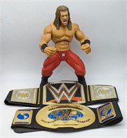 (LM) World Wrestling items including a poseable