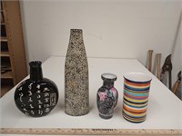 Four Assorted Flower Vases