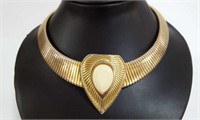 Vintage Signed CHAMELEON Gold-Tone Choker Necklace