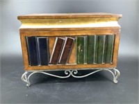 Leather faux book decorations storage box