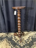 Elegant mahogany stained twisted antique pedestal