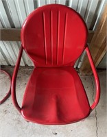 OLD METAL CHAIR RED 2 OUT OF 2