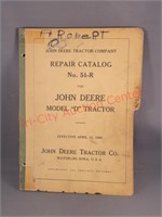 1940 D tractor parts catalog No. 51R +16 pg.