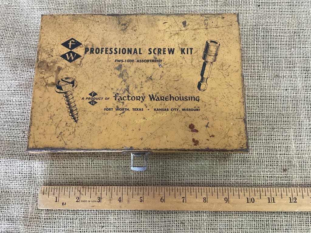 Vintage Professional Screw Kit metal box