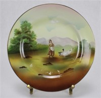 Royal Bayreuth Porcelain Young Woman with Geese Pl