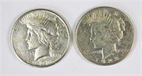 (2) 1923-S PEACE SILVER DOLLAR