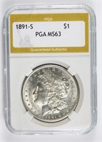 1891-S MORGAN SILVER DOLLAR