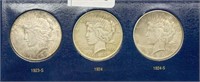 (3) SILVER DOLLARS - 1923-S, 1924, 1924-S