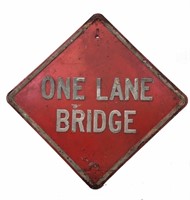 ONE LANE BRIDGE SIGN