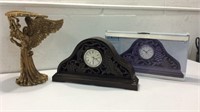 Angel Sculpture and Mantle Clock K10C