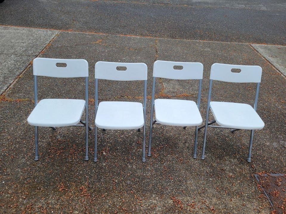 (4) Plastic Folding Portable Chairs