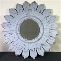 Shabby Chic Mirror w/ Wooden Flower Shaped Frame