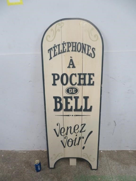 Grande affiche en bois, Téléphones à Poche de