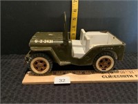 Vintage 9.5" Long Metal/Plastic Tonka Army Jeep