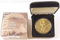 2001 SILVER EAGLE 1 OZ SILVER 24KT GOLD PLATED