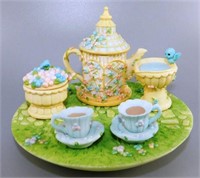 143 Ensco Precious Moments 1998 Mini Tea Set - Gar