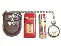 Vintage Lighters & Chain Pocket Watch