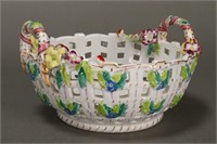 19th Century Porcelain Basket,