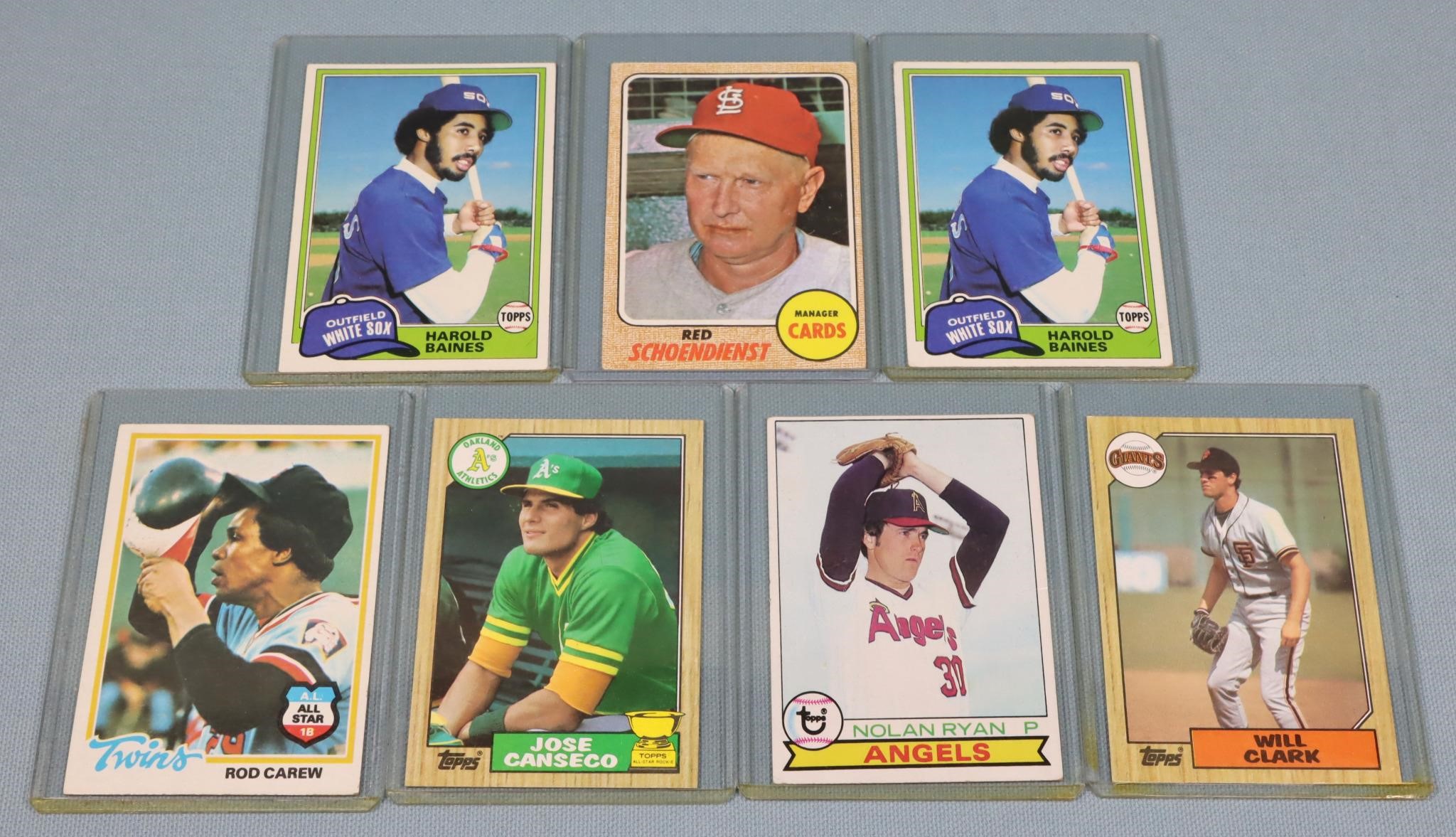 (7) 1970's-1980's Baseball Cards