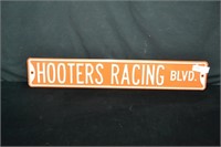 6" x 36" Hooter's Racing Metal Sign