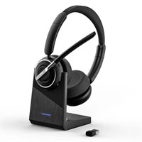 V5.2 Bluetooth Headset with AI Noise Cancel  On Ea